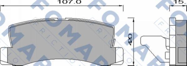 FOMAR Friction FO 428881 - Тормозные колодки, дисковые, комплект autospares.lv