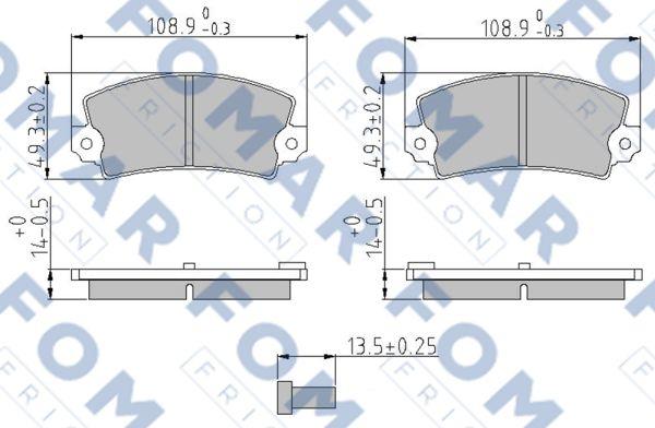 FOMAR Friction FO 422687 - Тормозные колодки, дисковые, комплект autospares.lv