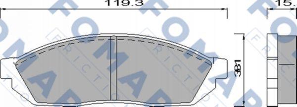 FOMAR Friction FO 427481 - Тормозные колодки, дисковые, комплект autospares.lv