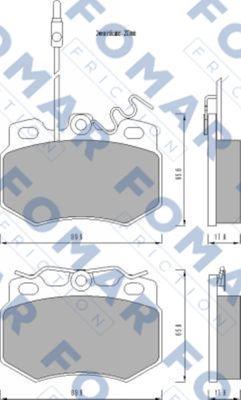 FOMAR Friction FO 474481 - Тормозные колодки, дисковые, комплект autospares.lv