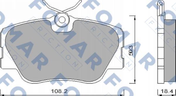 FOMAR Friction FO 474281 - Тормозные колодки, дисковые, комплект autospares.lv