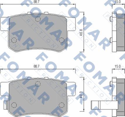 FOMAR Friction FO 475181 - Тормозные колодки, дисковые, комплект autospares.lv