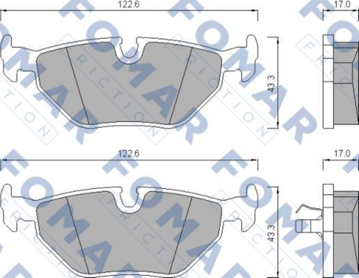 FOMAR Friction FO 476581 - Тормозные колодки, дисковые, комплект autospares.lv