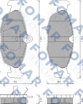 FOMAR Friction FO 470081 - Тормозные колодки, дисковые, комплект autospares.lv