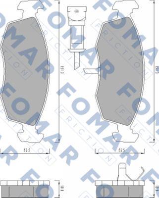 FOMAR Friction FO 478581 - Тормозные колодки, дисковые, комплект autospares.lv