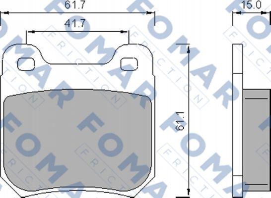 FOMAR Friction FO 478781 - Тормозные колодки, дисковые, комплект autospares.lv