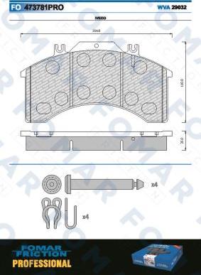 FOMAR Friction FO 473781 - Тормозные колодки, дисковые, комплект autospares.lv