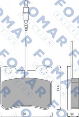 FOMAR Friction FO 472981 - Тормозные колодки, дисковые, комплект autospares.lv