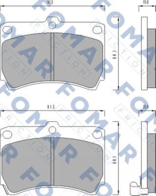 FOMAR Friction FO 477481 - Тормозные колодки, дисковые, комплект autospares.lv