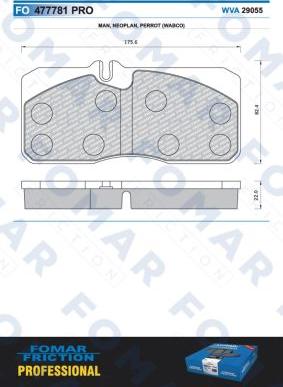 FOMAR Friction FO 477781 - Тормозные колодки, дисковые, комплект autospares.lv