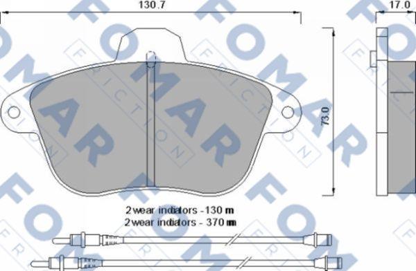 FOMAR Friction FO 593481 - Тормозные колодки, дисковые, комплект autospares.lv