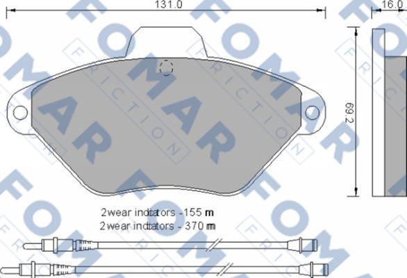 FOMAR Friction FO 592581 - Тормозные колодки, дисковые, комплект autospares.lv