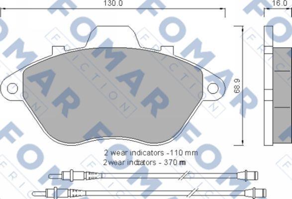 FOMAR Friction FO 554581 - Тормозные колодки, дисковые, комплект autospares.lv