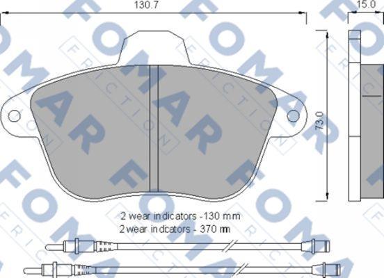 FOMAR Friction FO 557281 - Тормозные колодки, дисковые, комплект autospares.lv