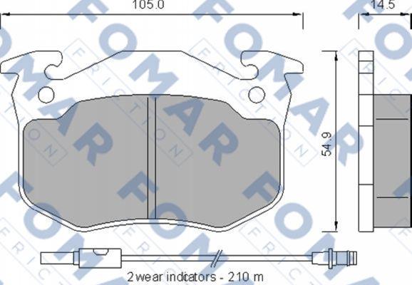 FOMAR Friction FO 528281 - Тормозные колодки, дисковые, комплект autospares.lv