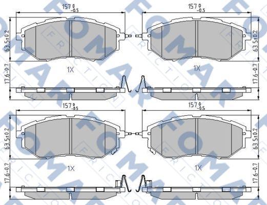 FOMAR Friction FO 699581 - Тормозные колодки, дисковые, комплект autospares.lv