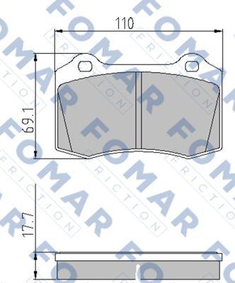 FOMAR Friction FO 699184 - Тормозные колодки, дисковые, комплект autospares.lv