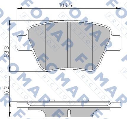 FOMAR Friction FO 691581 - Тормозные колодки, дисковые, комплект autospares.lv
