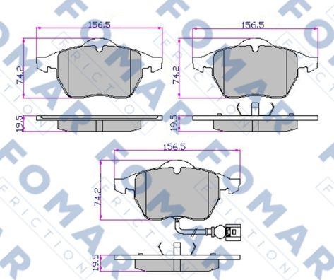 FOMAR Friction FO 692581 - Тормозные колодки, дисковые, комплект autospares.lv