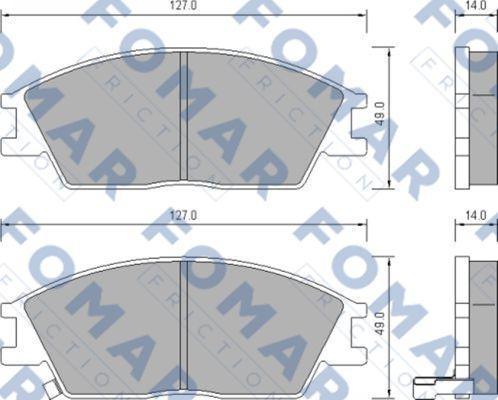 FOMAR Friction FO 648581 - Тормозные колодки, дисковые, комплект autospares.lv