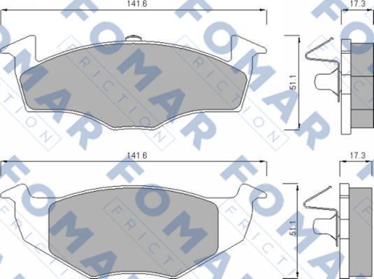 FOMAR Friction FO 643081 - Тормозные колодки, дисковые, комплект autospares.lv