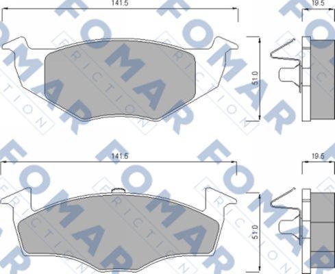 FOMAR Friction FO 643281 - Тормозные колодки, дисковые, комплект autospares.lv