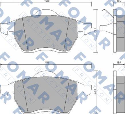 FOMAR Friction FO 647981 - Тормозные колодки, дисковые, комплект autospares.lv