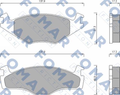 FOMAR Friction FO 647481 - Тормозные колодки, дисковые, комплект autospares.lv