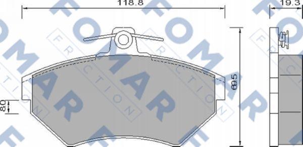 FOMAR Friction FO 647681 - Тормозные колодки, дисковые, комплект autospares.lv