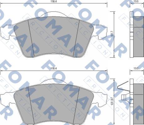 FOMAR Friction FO 647781 - Тормозные колодки, дисковые, комплект autospares.lv