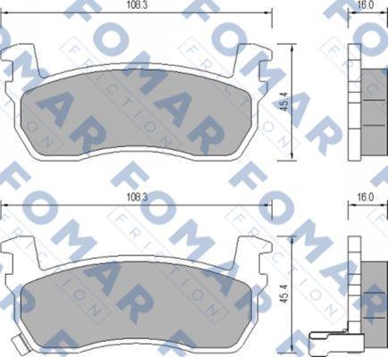 FOMAR Friction FO 656081 - Тормозные колодки, дисковые, комплект autospares.lv