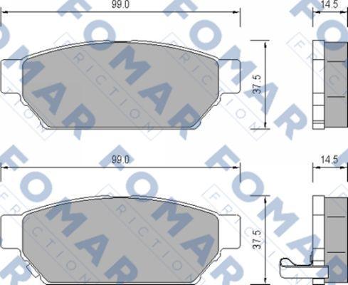 FOMAR Friction FO 652781 - Тормозные колодки, дисковые, комплект autospares.lv