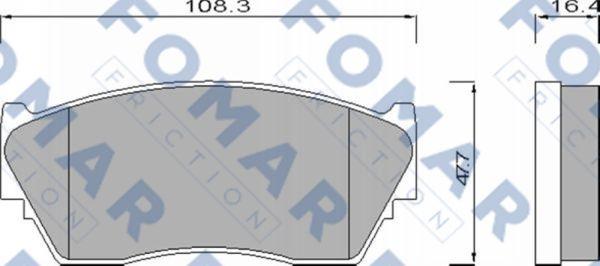 FOMAR Friction FO 669281 - Тормозные колодки, дисковые, комплект autospares.lv