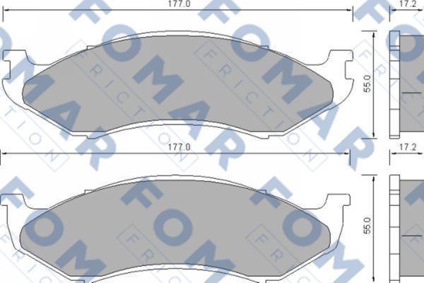 FOMAR Friction FO 664681 - Тормозные колодки, дисковые, комплект autospares.lv