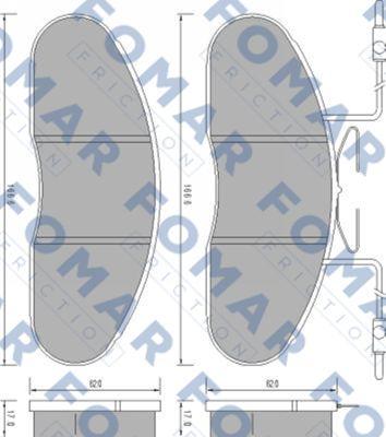 FOMAR Friction FO 664281 - Тормозные колодки, дисковые, комплект autospares.lv