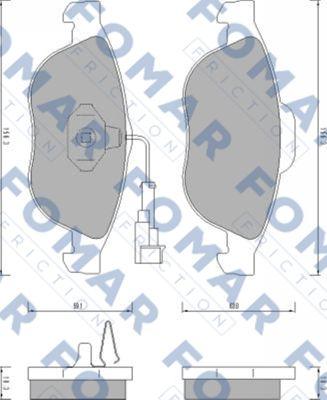 FOMAR Friction FO 665881 - Тормозные колодки, дисковые, комплект autospares.lv