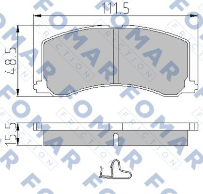 FOMAR Friction FO 665381 - Тормозные колодки, дисковые, комплект autospares.lv