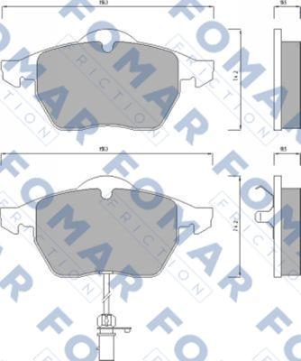 FOMAR Friction FO 668681 - Тормозные колодки, дисковые, комплект autospares.lv