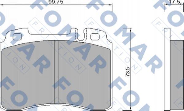 FOMAR Friction FO 668081 - Тормозные колодки, дисковые, комплект autospares.lv