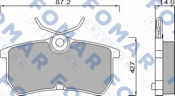 FOMAR Friction FO 668781 - Тормозные колодки, дисковые, комплект autospares.lv