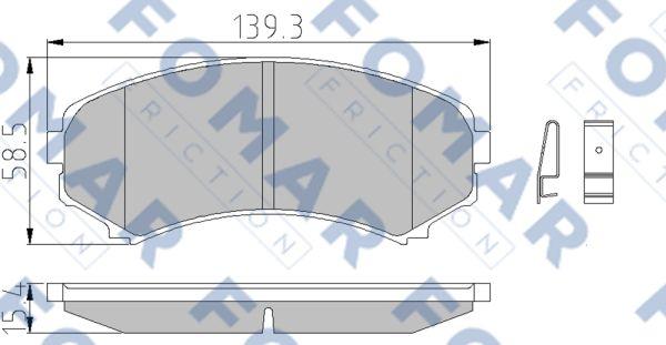 FOMAR Friction FO 663681 - Тормозные колодки, дисковые, комплект autospares.lv