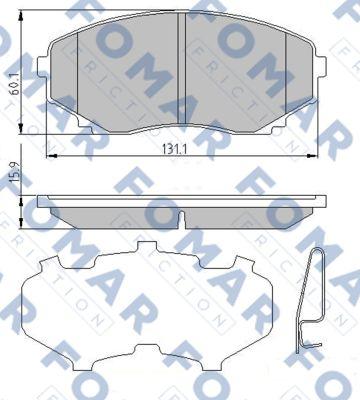 FOMAR Friction FO 663781 - Тормозные колодки, дисковые, комплект autospares.lv