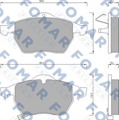 FOMAR Friction FO 667181 - Тормозные колодки, дисковые, комплект autospares.lv