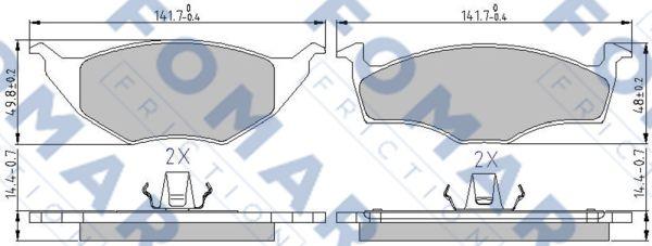 FOMAR Friction FO 600481 - Тормозные колодки, дисковые, комплект autospares.lv