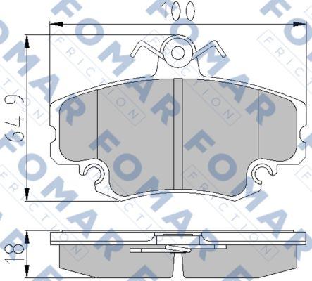 FOMAR Friction FO 608381 - Тормозные колодки, дисковые, комплект autospares.lv