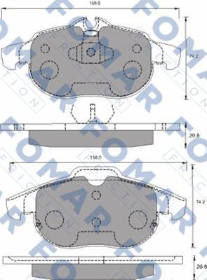 FOMAR Friction FO 689581 - Тормозные колодки, дисковые, комплект autospares.lv