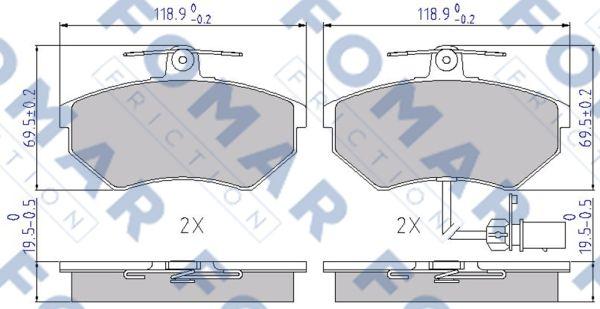 FOMAR Friction FO 689281 - Тормозные колодки, дисковые, комплект autospares.lv