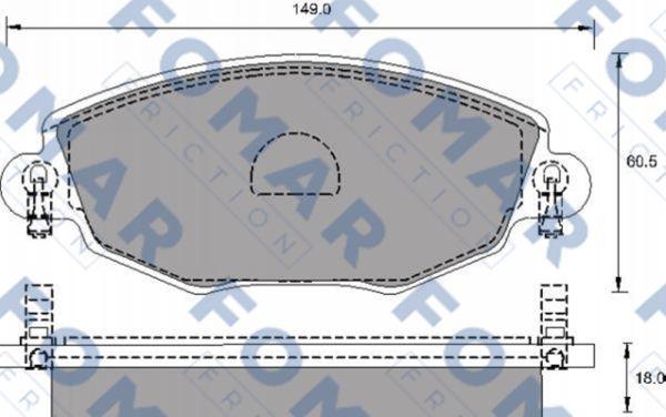 FOMAR Friction FO 684581 - Тормозные колодки, дисковые, комплект autospares.lv