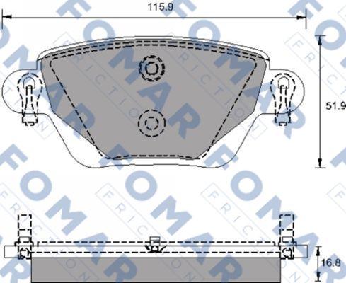 FOMAR Friction FO 684681 - Тормозные колодки, дисковые, комплект autospares.lv