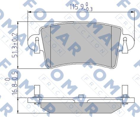 FOMAR Friction FO 684281 - Тормозные колодки, дисковые, комплект autospares.lv